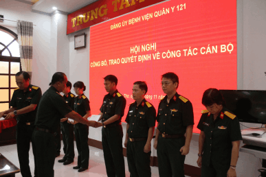 BỆNH VIỆN QUÂN Y 121 TỔ CHỨC HỘI NGHỊ CÔNG BỐ, TRAO QUYẾT ĐỊNH VỀ CÔNG TÁC CÁN BỘ NĂM 2024