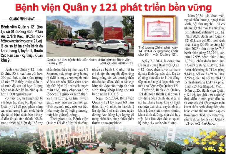 BỆNH VIỆN QUÂN Y 121 PHÁT TRIỂN BỀN VỮNG