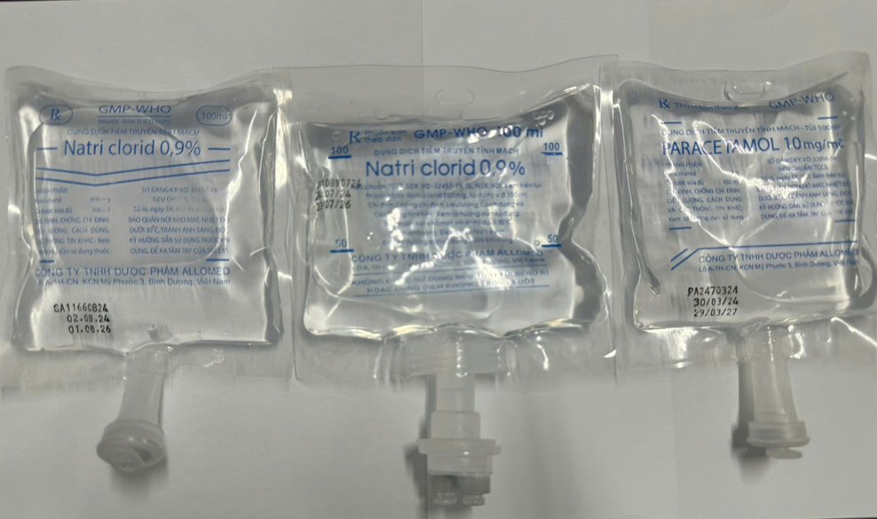 THÔNG BÁO về việc chống nhầm lẫn giữa Natri clorid 0,9% và Paracetamol 10 mg/ml