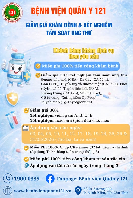 Bệnh viện Quân y 121 xin trân trọng thông báo